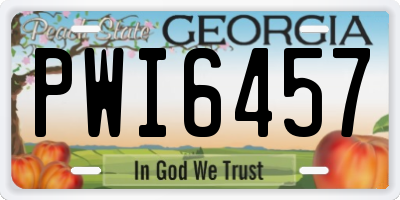 GA license plate PWI6457