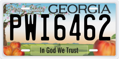 GA license plate PWI6462