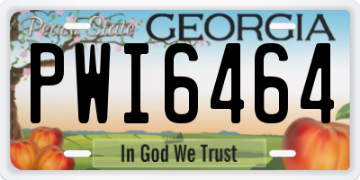 GA license plate PWI6464