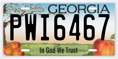 GA license plate PWI6467