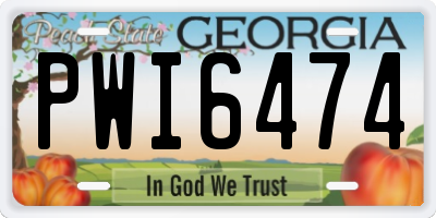 GA license plate PWI6474