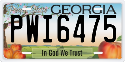 GA license plate PWI6475