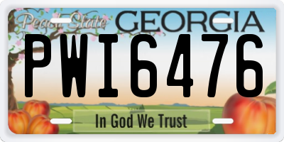 GA license plate PWI6476