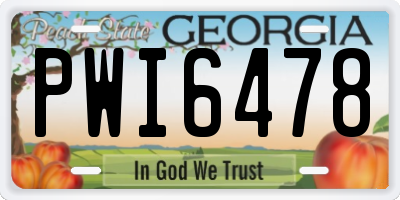 GA license plate PWI6478