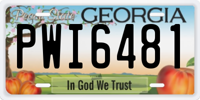 GA license plate PWI6481