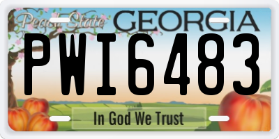 GA license plate PWI6483