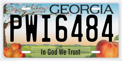 GA license plate PWI6484