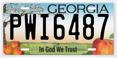 GA license plate PWI6487