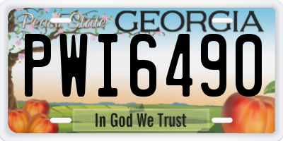 GA license plate PWI6490