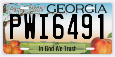 GA license plate PWI6491
