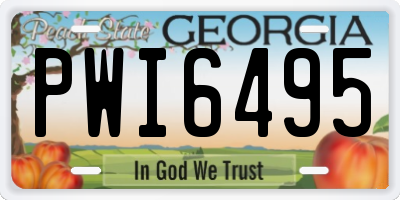 GA license plate PWI6495