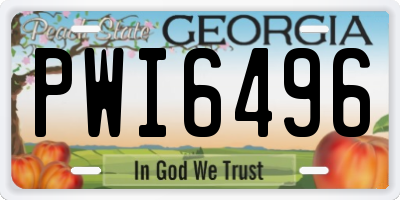GA license plate PWI6496
