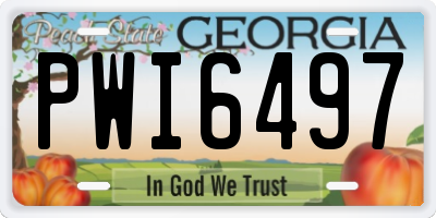 GA license plate PWI6497