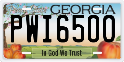 GA license plate PWI6500