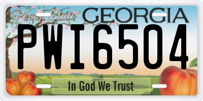 GA license plate PWI6504