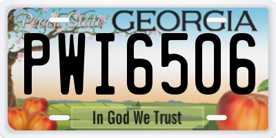 GA license plate PWI6506
