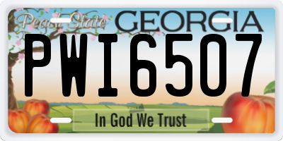 GA license plate PWI6507