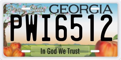 GA license plate PWI6512