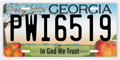 GA license plate PWI6519