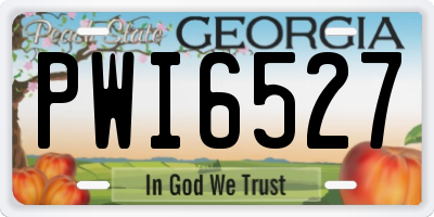 GA license plate PWI6527