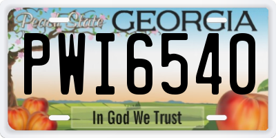 GA license plate PWI6540