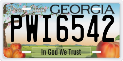 GA license plate PWI6542