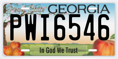 GA license plate PWI6546