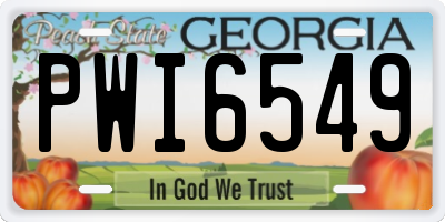 GA license plate PWI6549