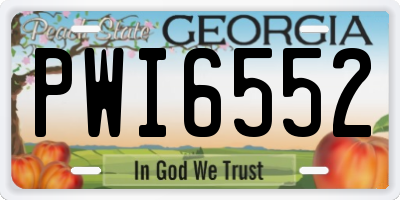 GA license plate PWI6552