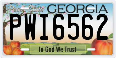 GA license plate PWI6562