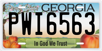 GA license plate PWI6563