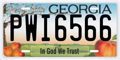 GA license plate PWI6566