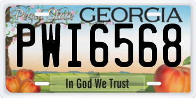 GA license plate PWI6568