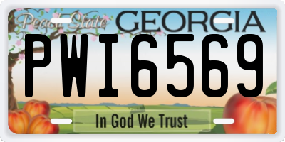 GA license plate PWI6569
