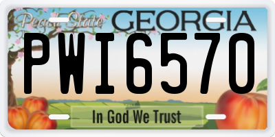 GA license plate PWI6570