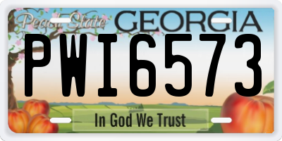 GA license plate PWI6573