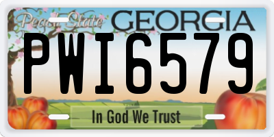 GA license plate PWI6579