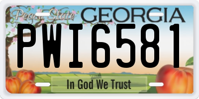 GA license plate PWI6581