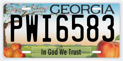 GA license plate PWI6583