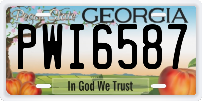 GA license plate PWI6587