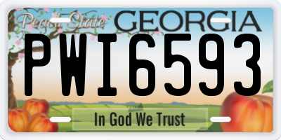 GA license plate PWI6593