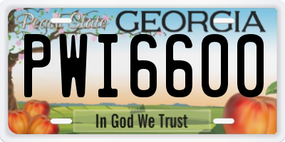 GA license plate PWI6600