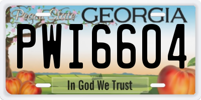 GA license plate PWI6604