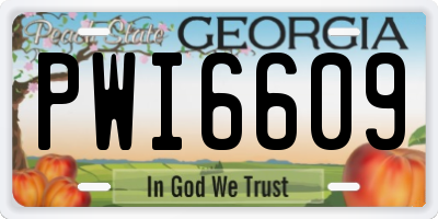 GA license plate PWI6609