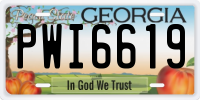 GA license plate PWI6619