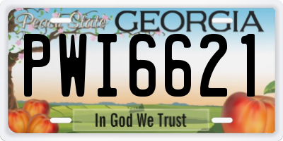 GA license plate PWI6621