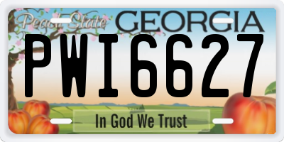 GA license plate PWI6627