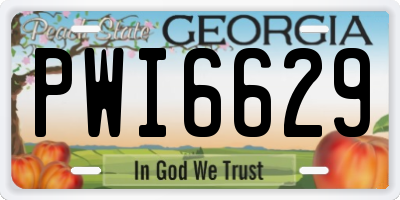 GA license plate PWI6629