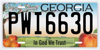 GA license plate PWI6630