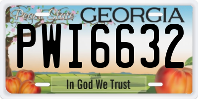 GA license plate PWI6632